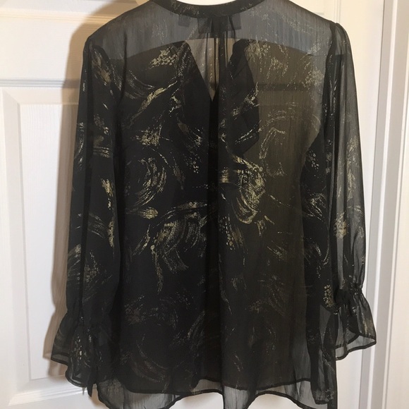 Avenue Sheer Metallic Blouse - Picture 4 of 5